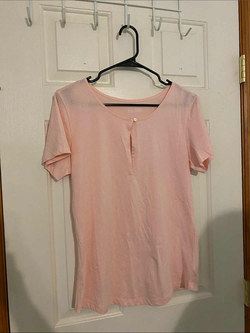 Adore Me Light Pink Short-Sleeve Keyhole Tee